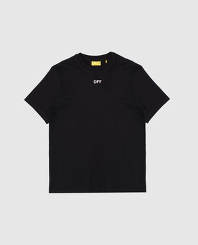 Off-White Дитяча чорна футболка з принтом Off OBAA002C99JER004