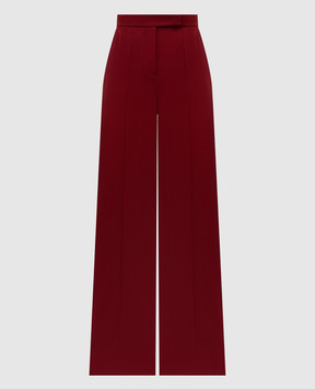 Max Mara Бордові штани палацо NINFA з вовни NINFA