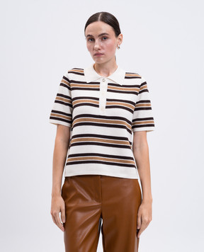 Twinset Бежевое поло в полоску 252LI3LBB