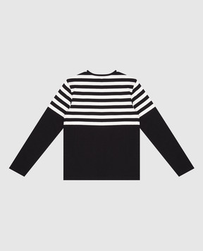 Givenchy Детский черный лонгслив в полоску H30431612