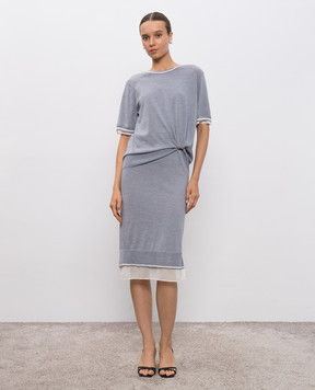 3.1 Phillip Lim Сіра сукня подвійної конструкції з вовни P25170467FWM