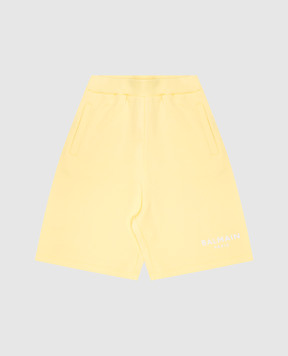 Balmain Детские желтые шорты с фактурным логотипом BW6Q89Z00811214