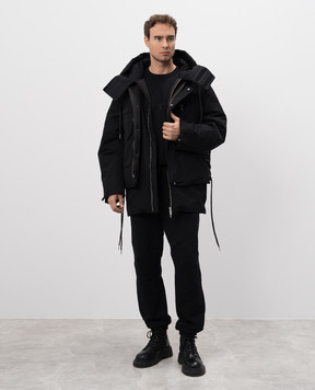 Helmut Lang Чорний пуховик Arctic Double зі знімним жилетом O07HM402