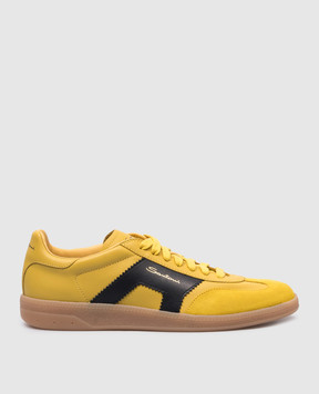 Santoni Жовті шкіряні кросівки з тиснення логотипа WBPL61243FARSBIX