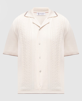 Brunello Cucinelli Бежевая рубашка с узором M29203415