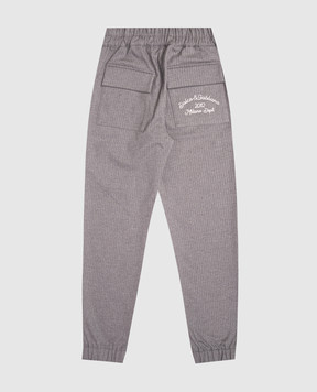 Dolce&Gabbana Детские серые брюки джогеры в полоску L44P90FURN5