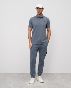 Stone Island Серое поло с нашивкой логотипа эмблемы. K1S1522002SCS0017