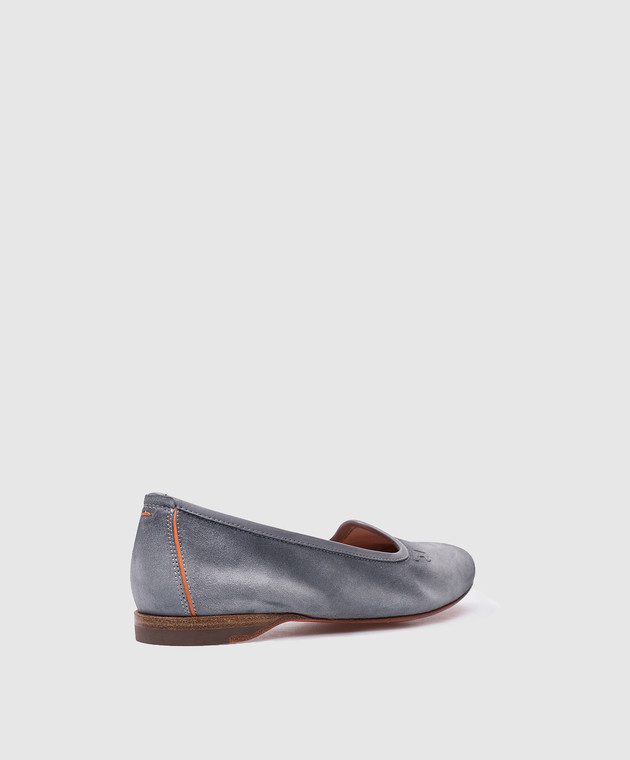 Santoni Блакитні балетки Andrea з нубуку WUAY71013SA5SAEA зображення 3