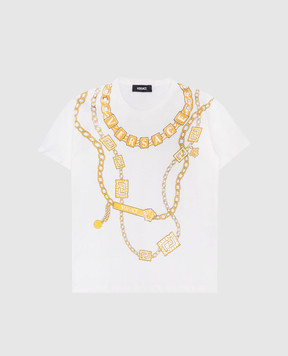Versace Детская белая футболка с принтом Medusa 10183421A12974