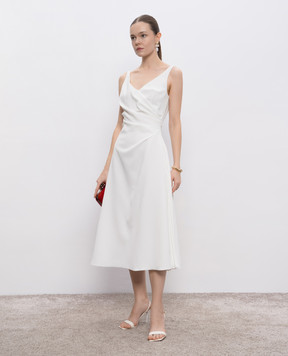 Ermanno Scervino Біла сукня міді з драпіруванням D462Q328OWQ
