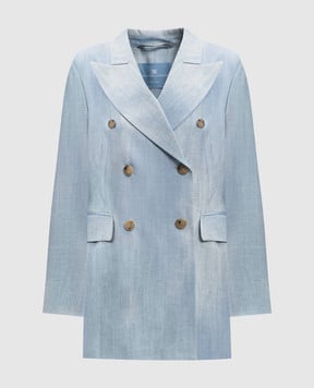 Ermanno Scervino Блакитний двобортний жакет з ефектом деграде D466I322EMY
