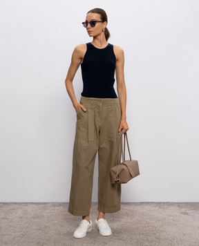 Max Mara Синий топ AMBURGO в рубчик AMBURGO