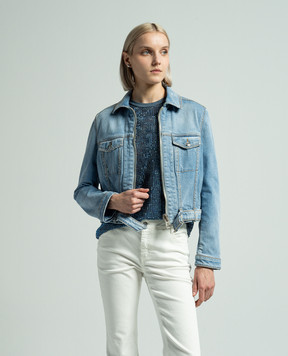 Ermanno Scervino Блакитна джинсова куртка з патчем логотипа D440D312CNJ