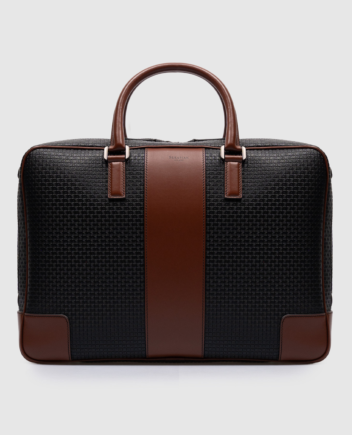 

Черная кожаная деловая сумка Stepan с логотипом, Черный, Портфели