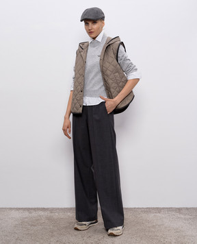 Brunello Cucinelli Сірі штани з вовною MPW07P9002
