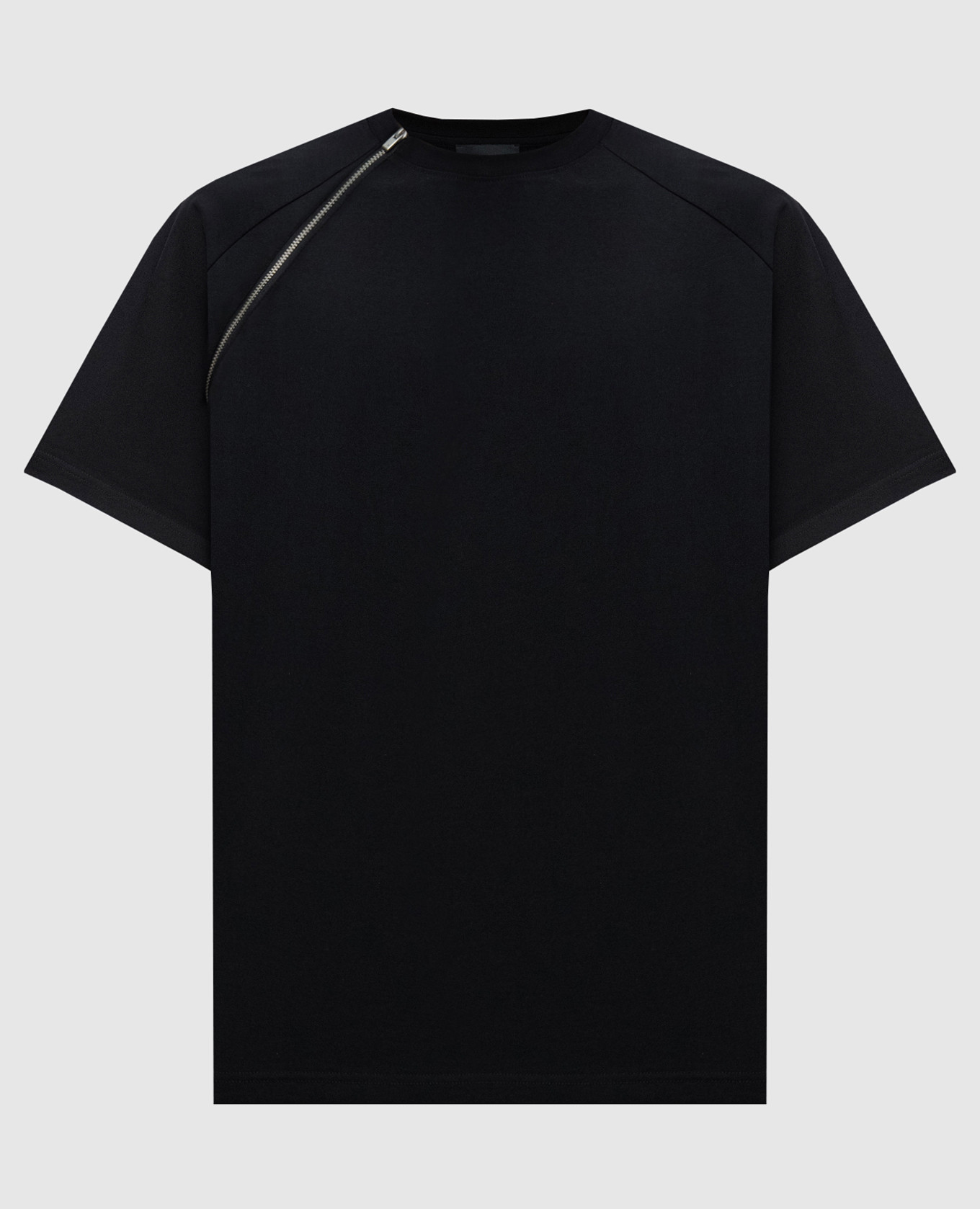 Black Sequence Zip T-Shirt