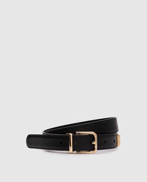 Dolce&Gabbana Чорний шкіряний пояс з логотипом BE1351AQ420