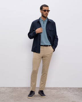 Canali Зеленое поло на молнии MK00145C0454
