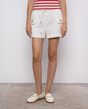 Valentino Белые шорты с логотипом 7B3RF3257YA