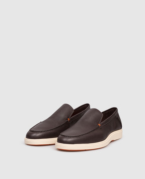 Santoni Коричневі шкіряні лофери MGDT17824TICSWLM