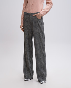Dondup Серые брюки Francine с леном в узор. DP777FF0410DXXX