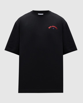 Off-White Чорна футболка з принтом логотипа OMAA120S25JER008