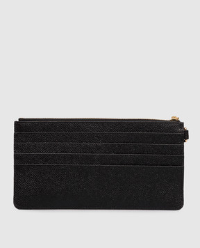Dolce&Gabbana Чорний шкіряний гаманець з гравіюванням логотипа BI3335A1001
