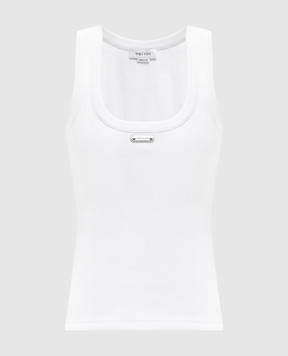 Alexander McQueen Білий топ в рубчик з логотипом 830486QLAER