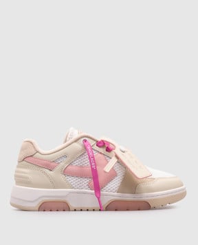 Off-White Бежеві комбіновані кросівки Slim Out Of Office з логотипом OWIA276S25LEA001
