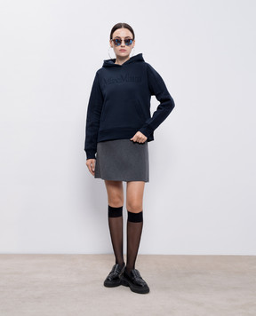 Max Mara Синие худи MALVA с фактурной вышивкой логотипа MALVA