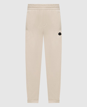 Moncler Бежевые джогеры с нашивкой логотипа K20918H0000289AZY
