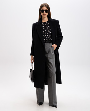 Max Mara Черная блуза ARTURO из шелка в горох ARTURO