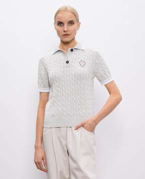 Brunello Cucinelli Серое поло в узор M19756505