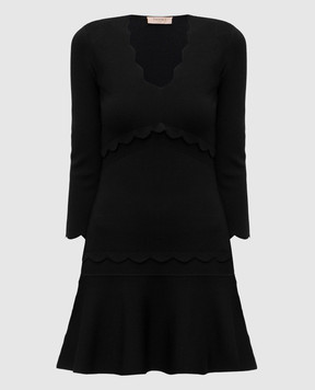 Twinset Чорна сукня міні з логотипом 252TP3041