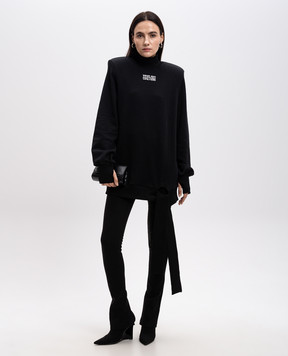 Versace Jeans Couture Черный свитшот с вышивкой логотипа 77HAO972F0010