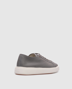 Santoni Сірі шкіряні кеди DAMPS MBCD21571BARCMMD