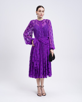 Dolce&Gabbana Фіолетова сукня з шовком у візерунок DG F6AOJTFJTBR