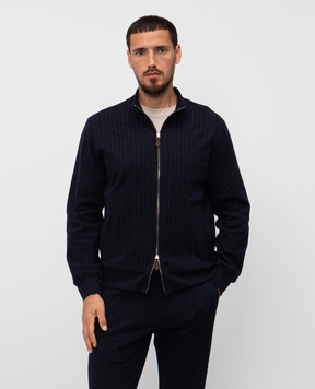 ISAIA Синяя спортивная куртка в полоску MF0003J0408