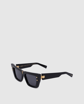Balmain Черные очки B-Eye с логотипом. BPS156A54