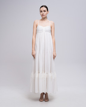 Twinset Біла сукня максі з логотипом 251LM2WDD