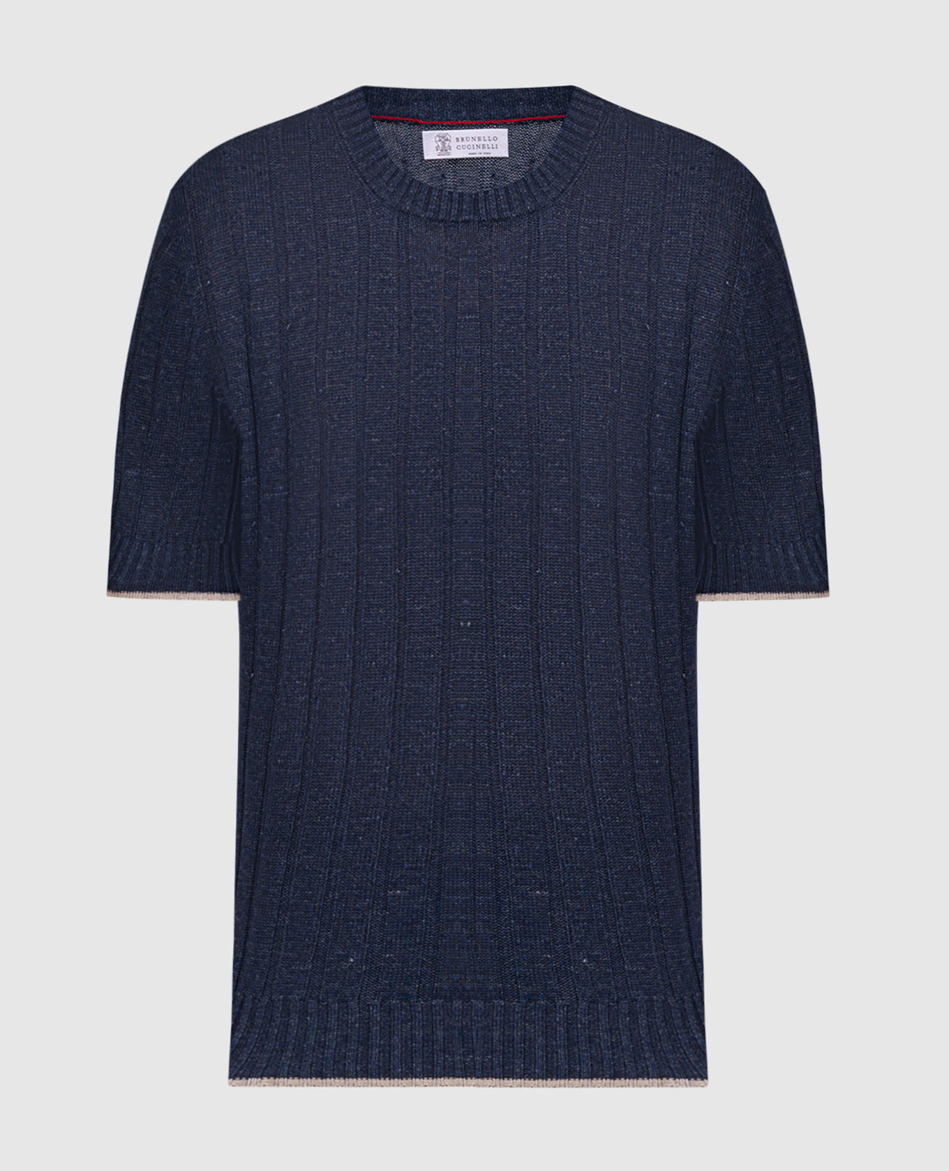 Blue striped t-shirt with linen