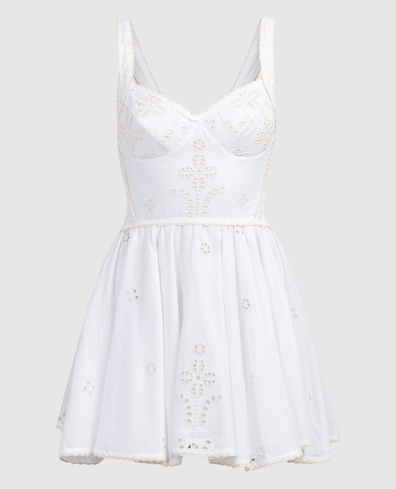 Zinca white mini dress with embroidery