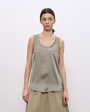 Brunello Cucinelli Зелений топ із шовку M0C59E0600