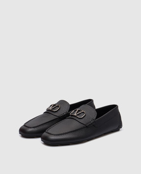 Valentino Чорні шкіряні мокасини VLOGO 6Y2S0G30BNT