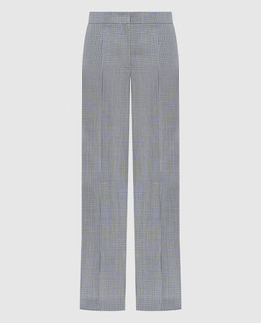 Jil Sander Сірі штани з вовни в клітинку з розрізами J02KA0265J40177