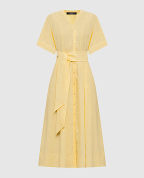 Max Mara Weekend Жовта сукня-сорочка ASSENZI з льону ASSENZI1234