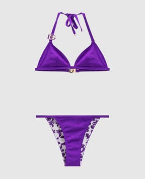 Dolce&Gabbana Фіолетовий купальник з логотипом DG O8B76JON08J