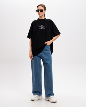 Vetements Черная футболка с кристаллами UA66TR680Bw