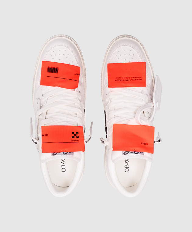 Off-White Белые комбинированные кеды Low Top 3.0 Off Court с логотипом OMIA29KC99LEA001 изображение 4