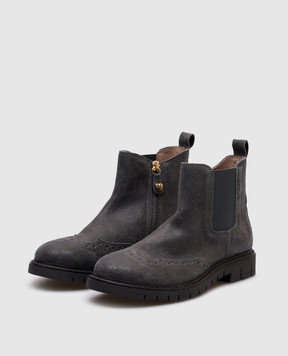 Twinset Дитячі сірі шкіряні черевики HA88EA3537